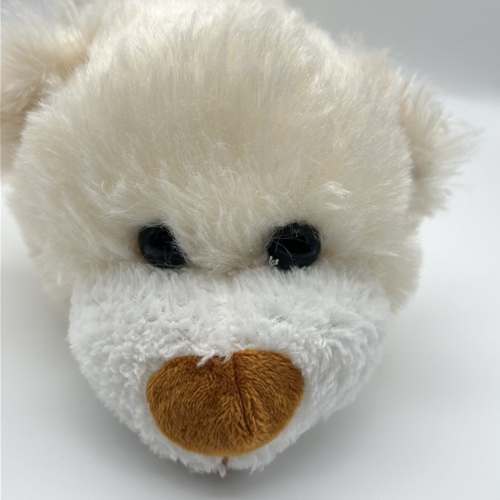 Plush Greenbrier Fuzzy Friend White Bear 12" Brown Nose Sewn Eyes Stuffed Animal - Picture 8 of 9